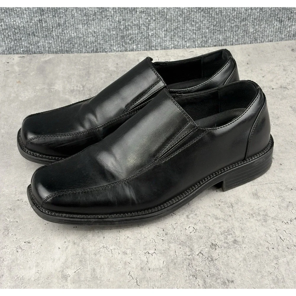 Bruno Marc STATE-01 Men's Black Slip On Dress Shoes Square Toe Size 7.5 EU 40